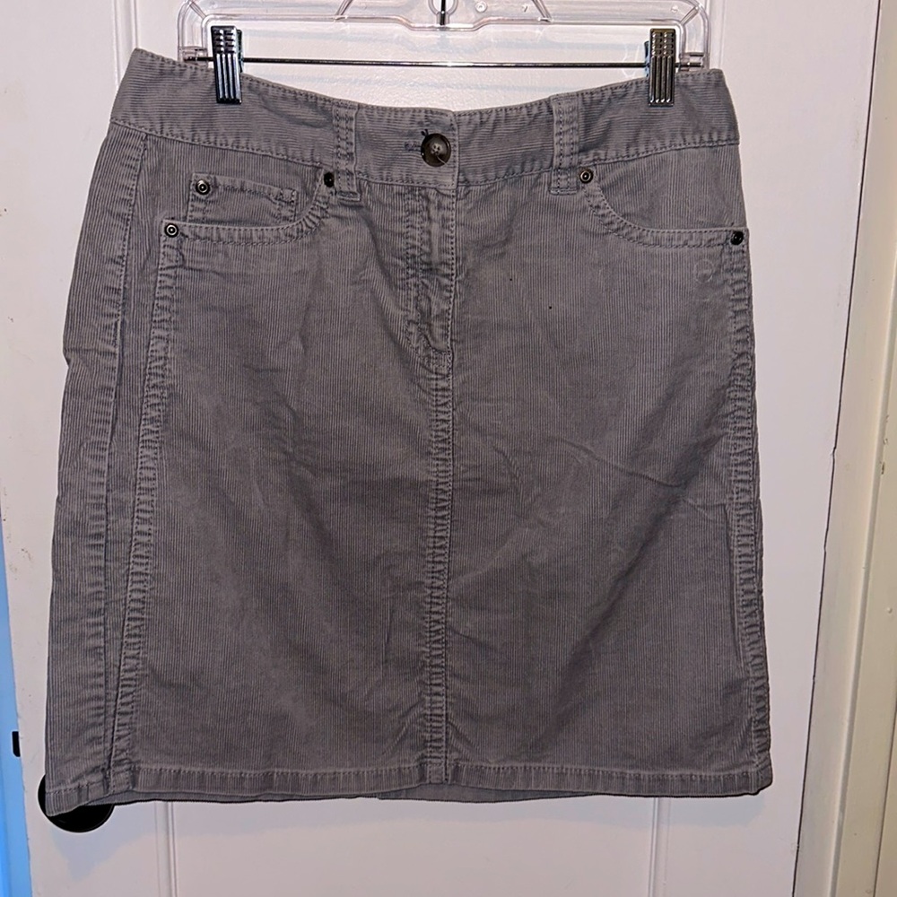 Ann Taylor Dusty Grey Corduroy Knee Length Skirt
